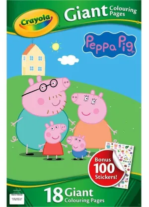 Crayola Peppa Pig Giant Colouring Pages With Stickers