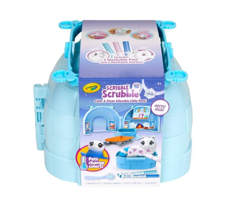 CRAYOLA Scribble Scrubbie Pets Arctic Igloo Carry Case Playset