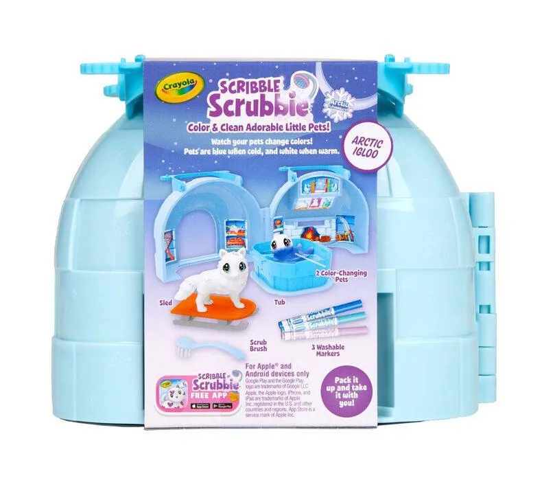 CRAYOLA Scribble Scrubbie Pets Arctic Igloo Carry Case Playset