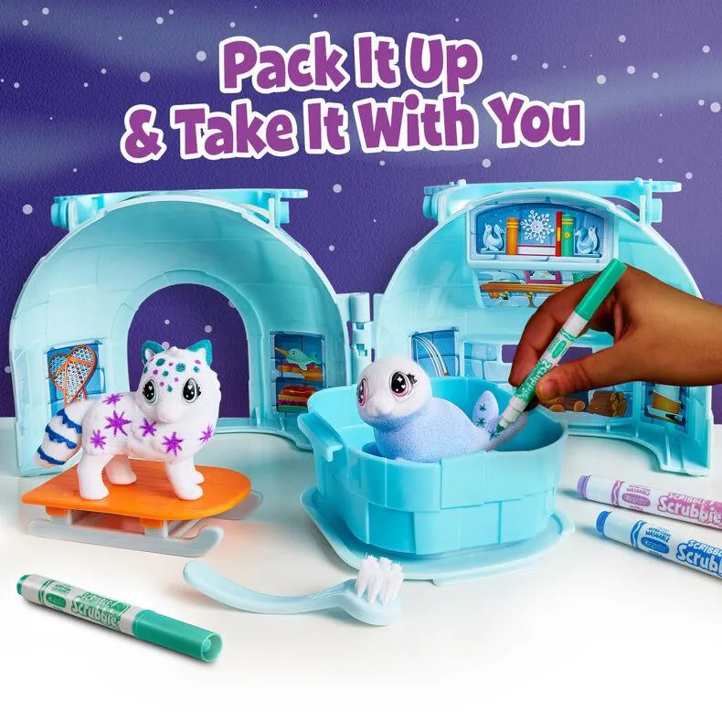 CRAYOLA Scribble Scrubbie Pets Arctic Igloo Carry Case Playset
