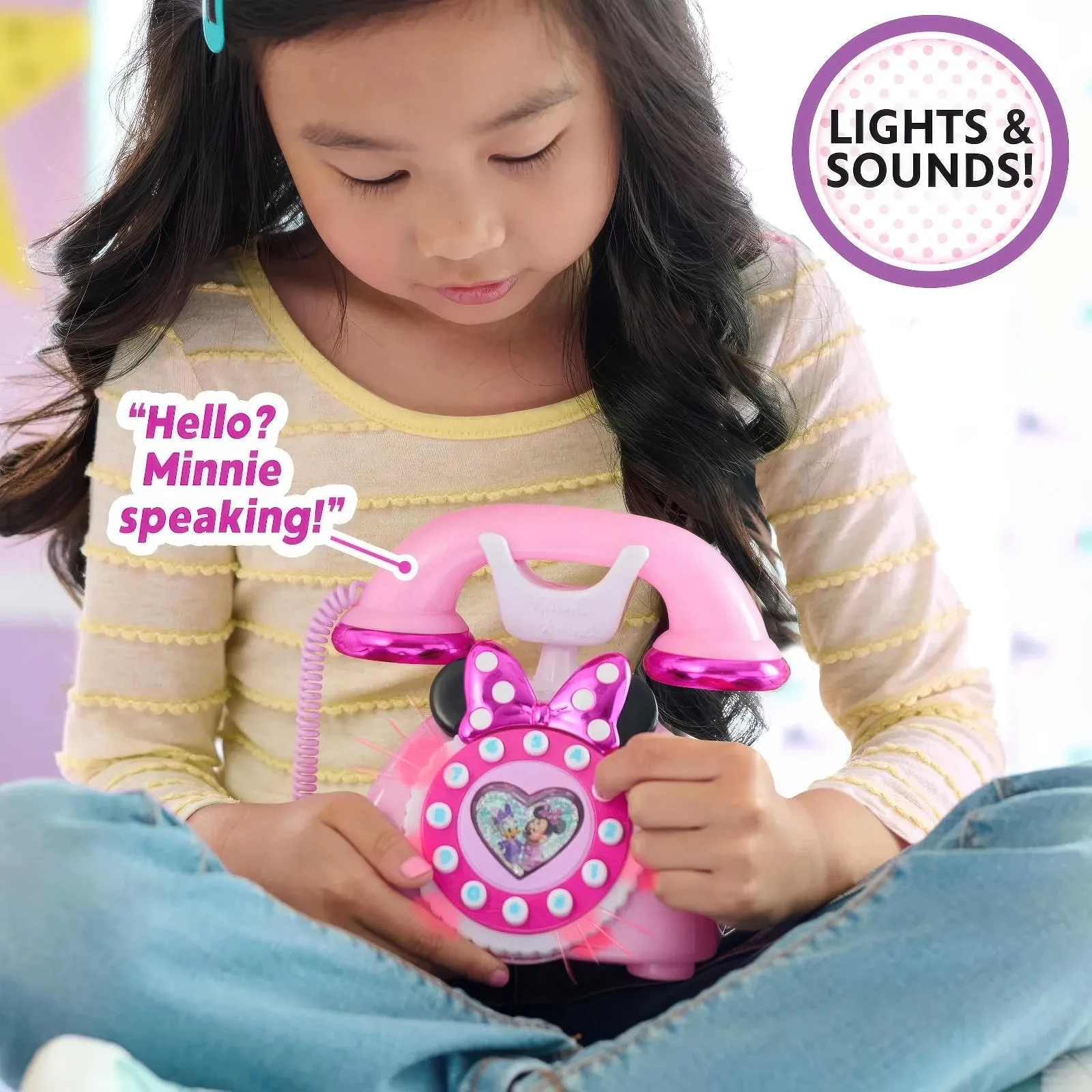 Disney Junior Minnie Mouse Ring Me Rotary Style Phone