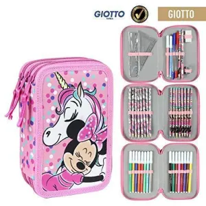 Disney Minnie Mouse Giotto Triple Pencil Case, 42 Piece Set