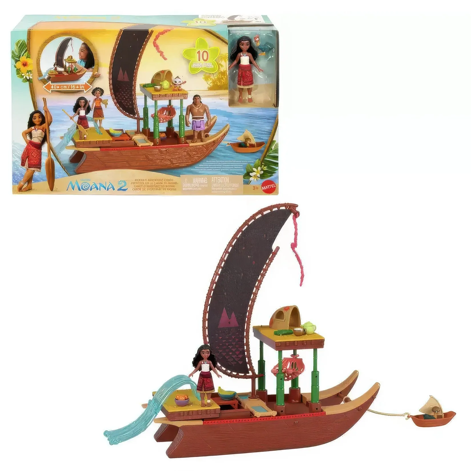 Disney Moana 2 Moana's Adventure Canoe Playset with Doll