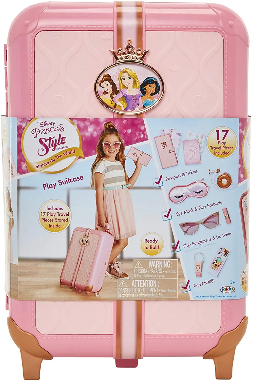 Disney Princess Travel Suitcase Play Set for Girls with Luggage Tag by Style Col