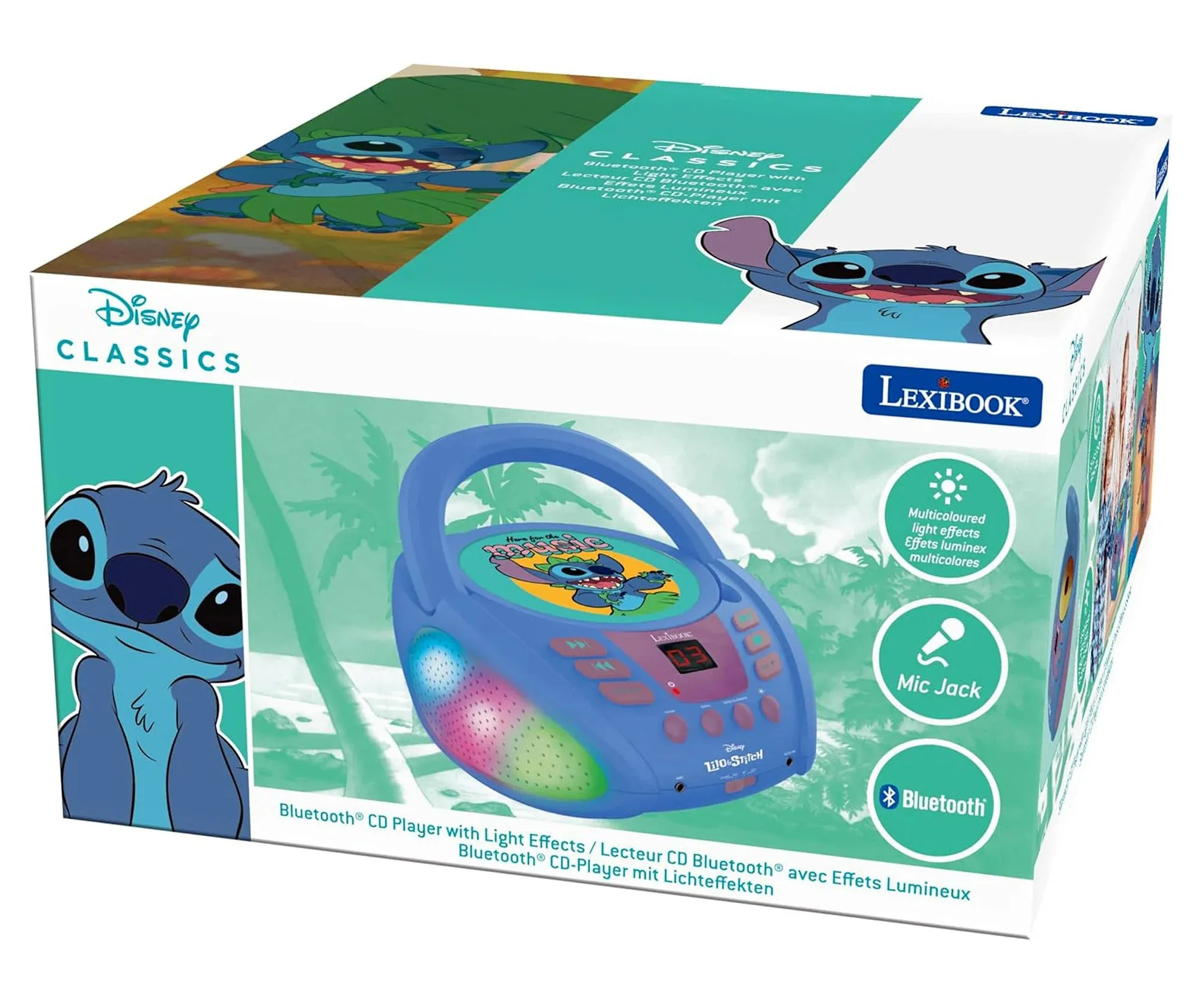 Disney Stitch Bluetooth CD Player with Lights