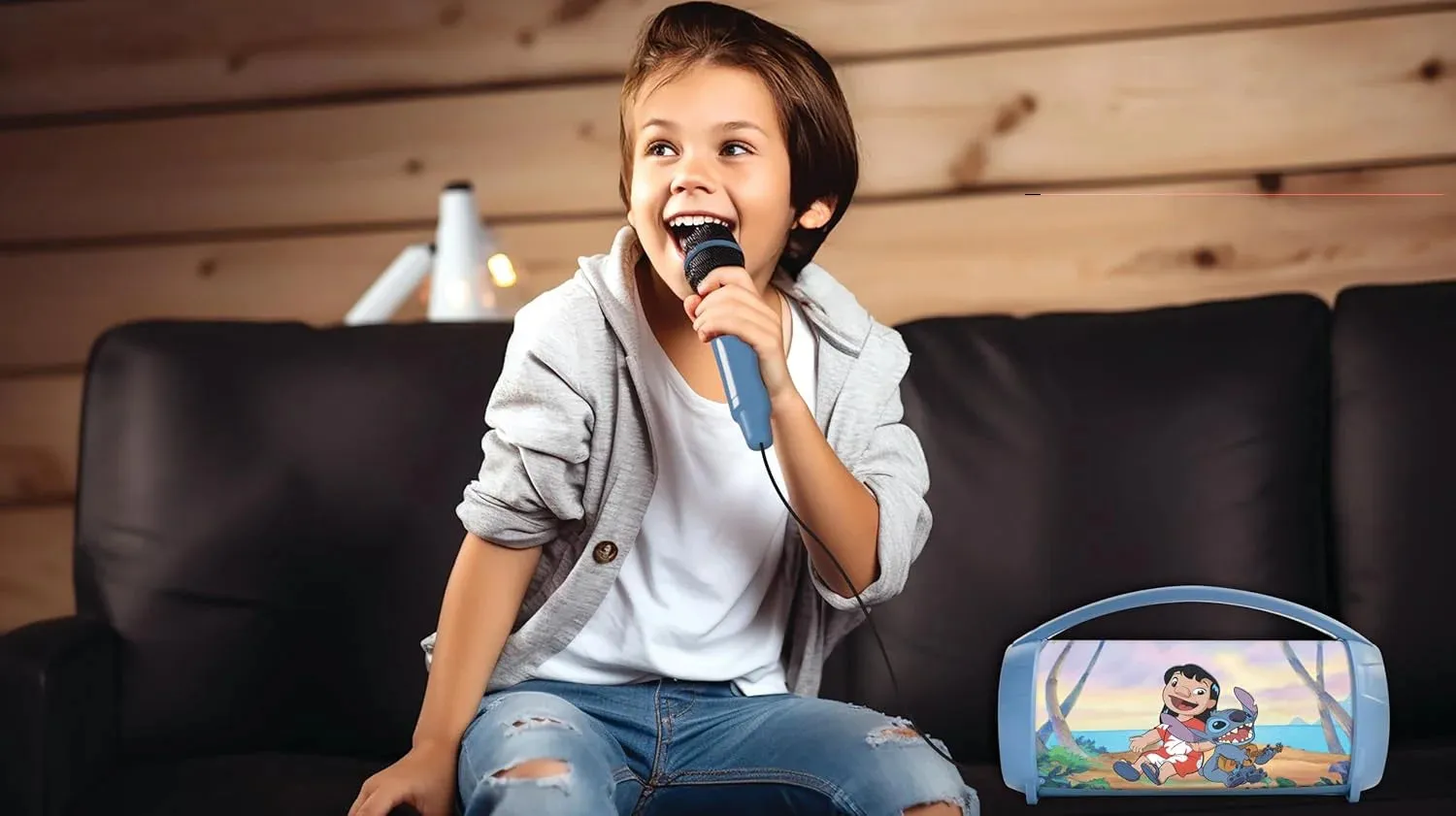 Disney Stitch Bluetooth Karaoke Light Speaker with Microphone