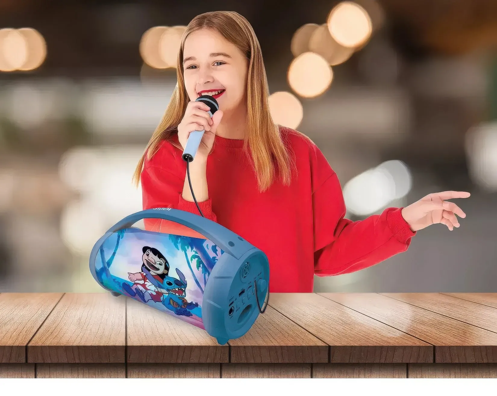 Disney Stitch Bluetooth Karaoke Light Speaker with Microphone