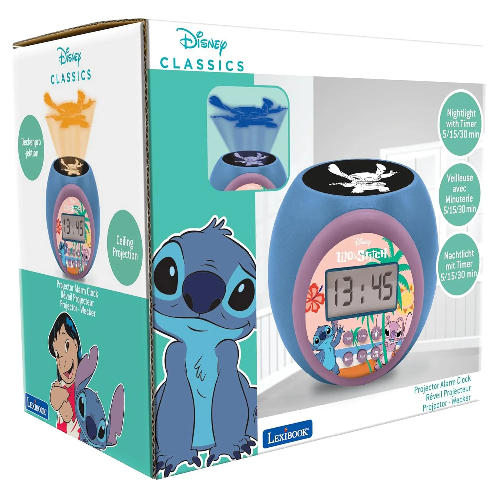 Disney Stitch Projector Alarm Clock