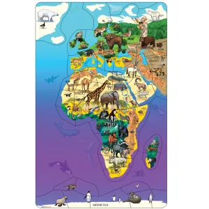 Dowling Magnets Animal Magnetism Magnetic Wildlife Map Puzzle - Eurasia & Africa