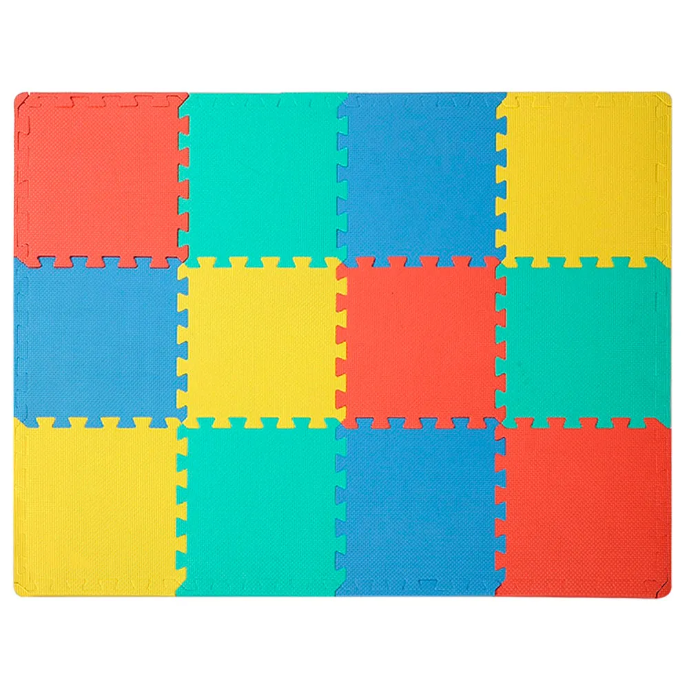 Easy Playhouse Soft Foam Floor Puzzle Tiles - Chic Blue-Grey-White