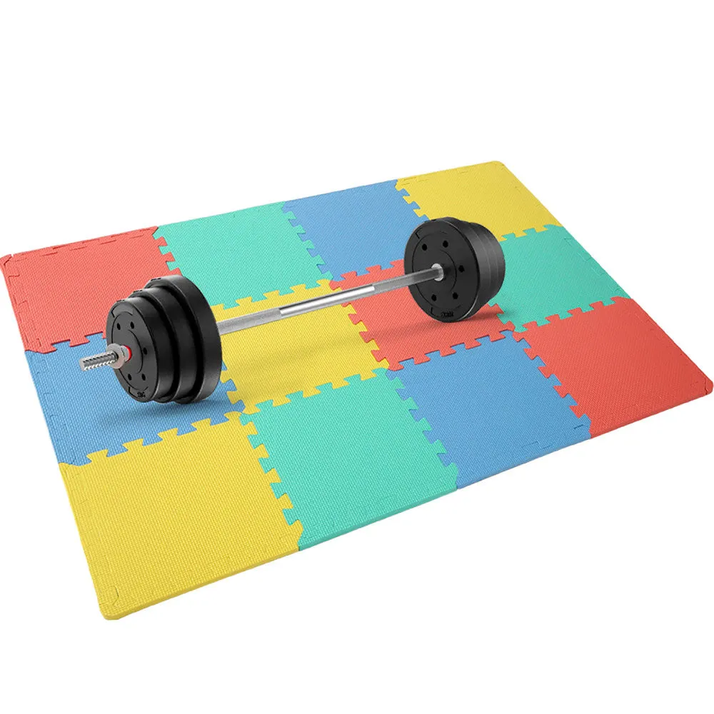 Easy Playhouse Soft Foam Floor Puzzle Tiles - Chic Blue-Grey-White