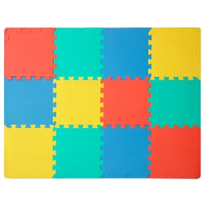 Easy Playhouse Soft Foam Floor Puzzle Tiles - Chic Blue-Grey-White