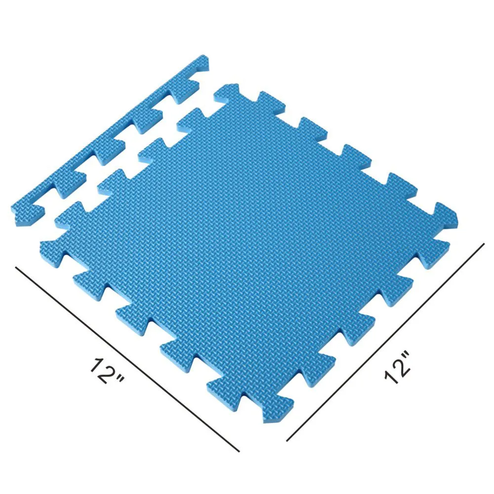 Easy Playhouse Soft Foam Floor Puzzle Tiles - Chic Blue-Grey-White