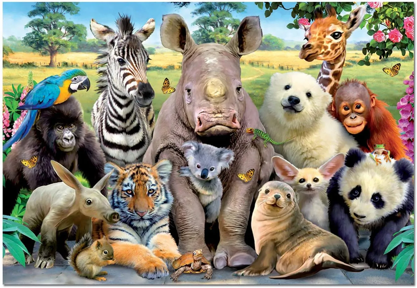 Educa Borras 15517 "It's a Class Photo" Puzzle - 1000-Piece Baby Animals Puzzle for Ages 3 