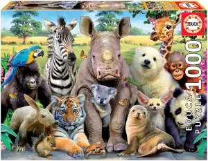 Educa Borras 15517 "It's a Class Photo" Puzzle - 1000-Piece Baby Animals Puzzle for Ages 3 
