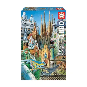 Educa Gaudi-Inspired Collage Mini Jigsaw Puzzle - 1000 pc