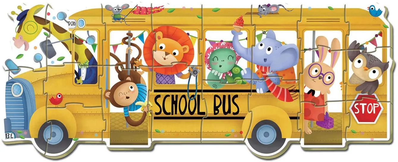 Educa Progressifs Pour Bebes Mois Schoolbus 5 Progressive Puzzles for Babies   24 Months Ref. 17575