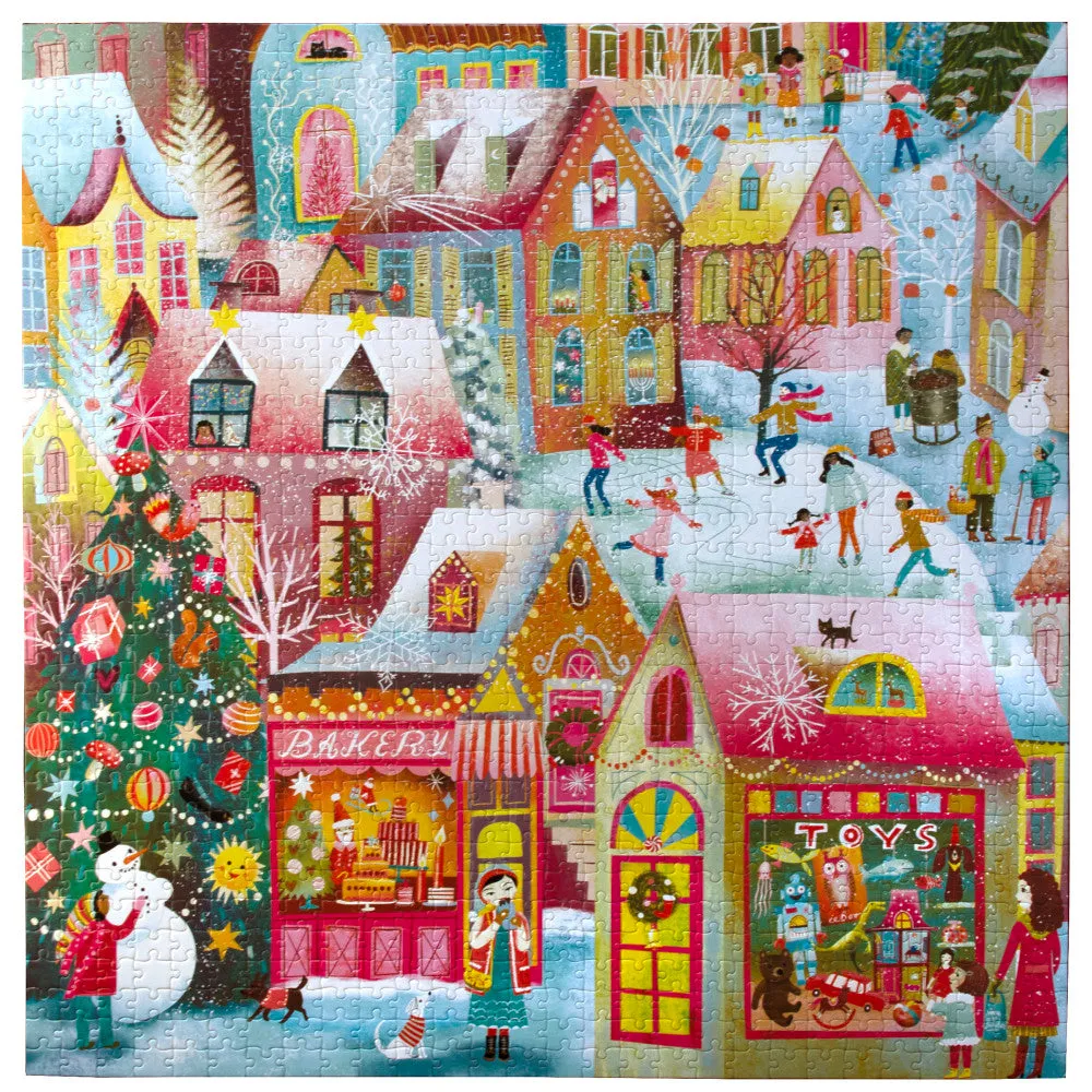 eeBoo Piece & Love Holiday Village 1000-Piece Puzzle