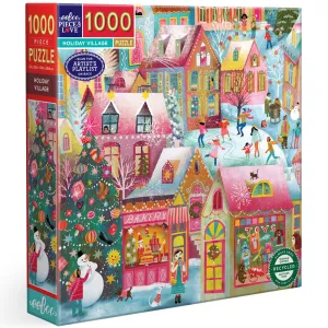 eeBoo Piece & Love Holiday Village 1000-Piece Puzzle