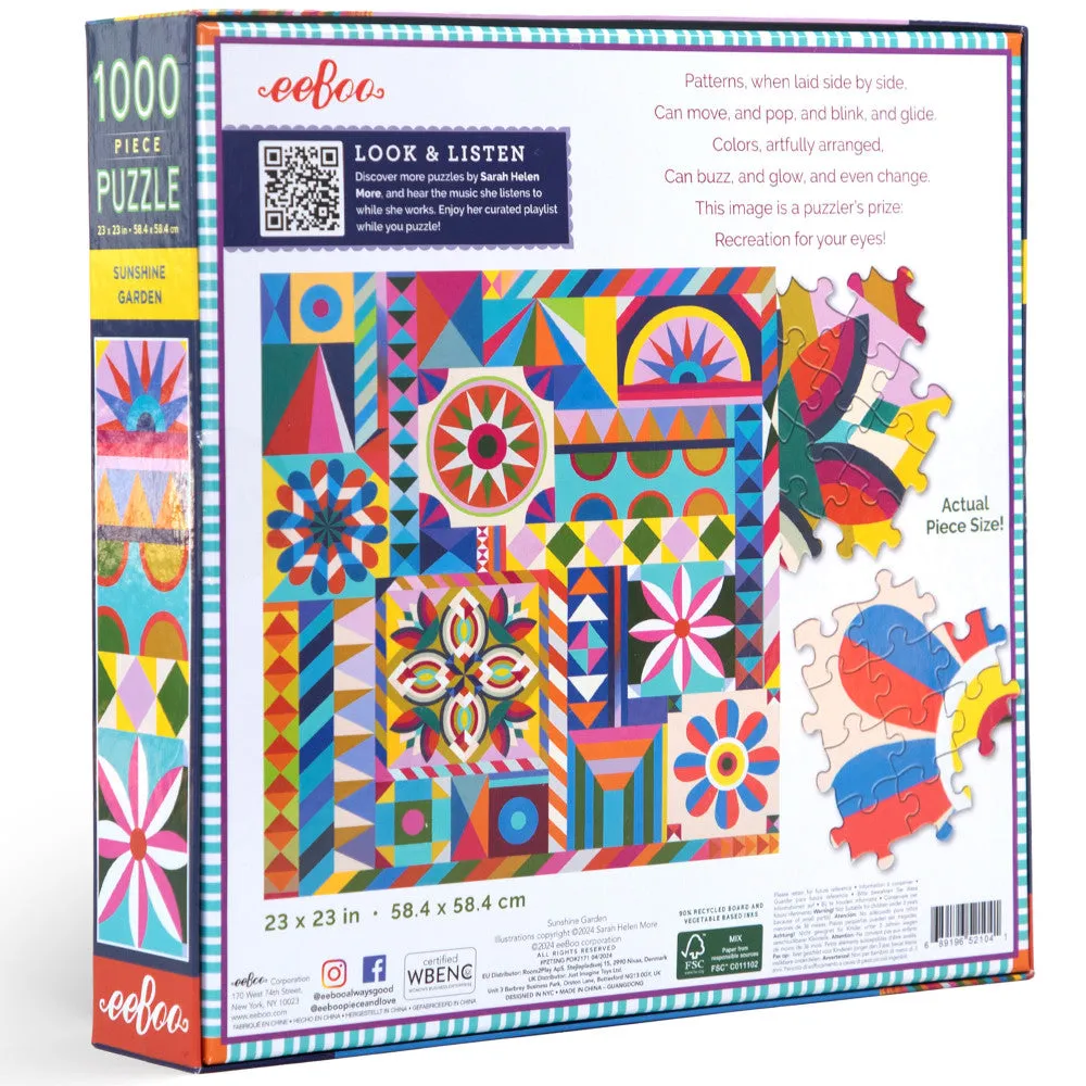 eeBoo Piece & Love Sunshine Garden Jigsaw Puzzle - 1000 pc