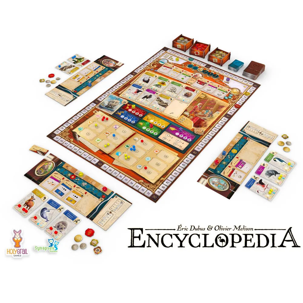 Encyclopedia: Historical Dice-Based Worker Placement Game for 1-4 Players