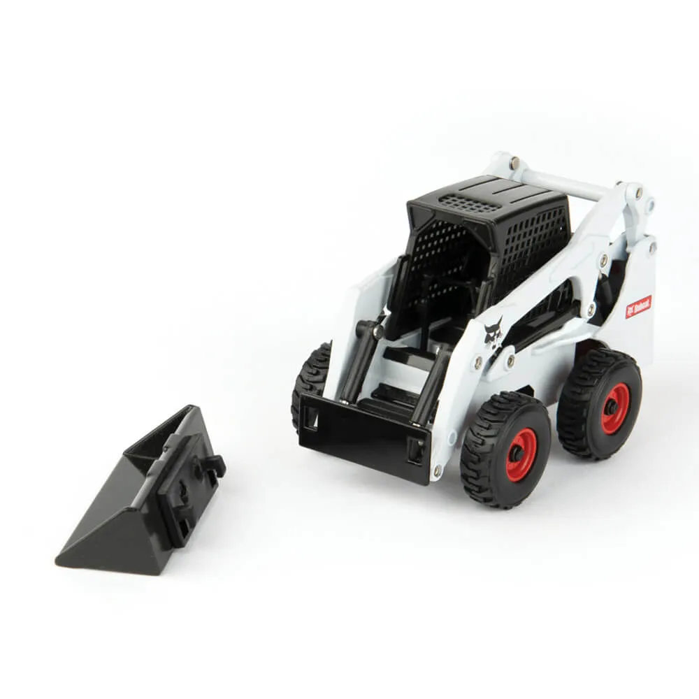 ERTL 1:32 Peterbilt Semi with Lowboy Trailer and 2 Bobcat S450 Die-Cast Skid Steers