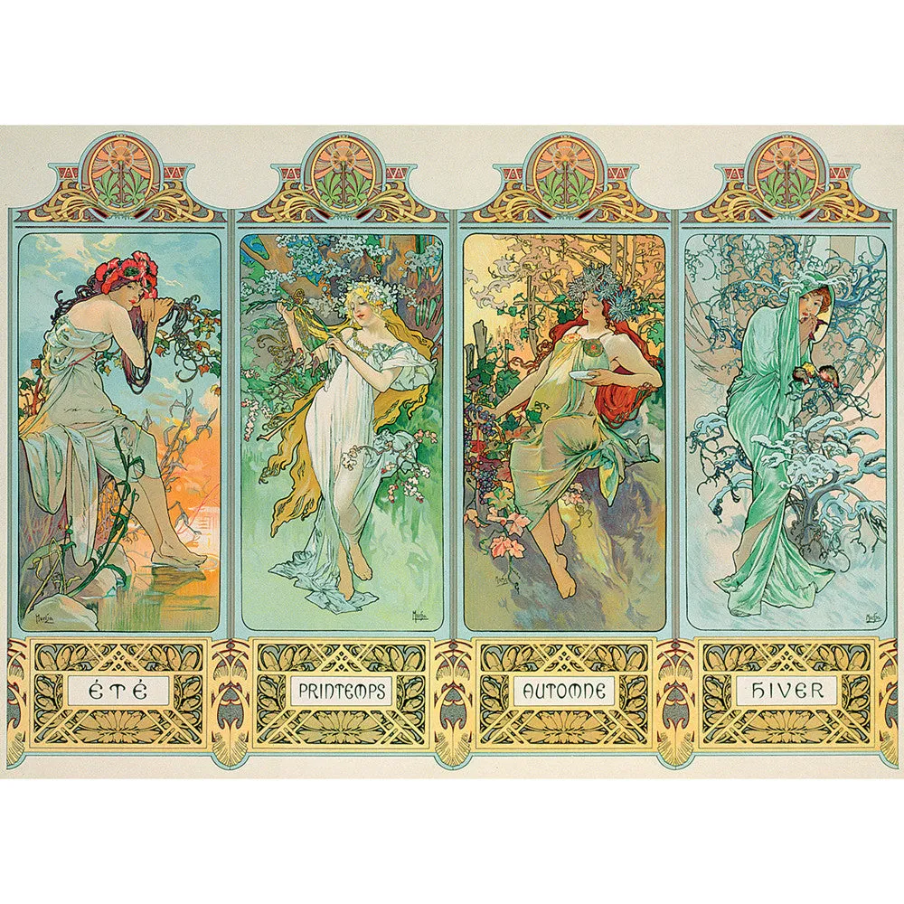 Eurographics Four Seasons by Alphonse Maria Mucha Jigsaw Puzzle - 1000 pc