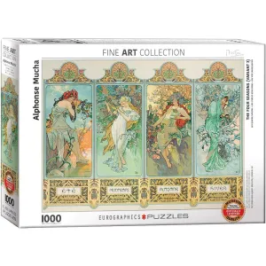 Eurographics Four Seasons by Alphonse Maria Mucha Jigsaw Puzzle - 1000 pc