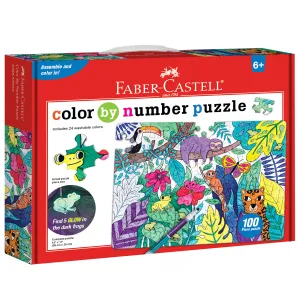 Faber-Castell Jungle Animals Color by Number Puzzle - 100 pc