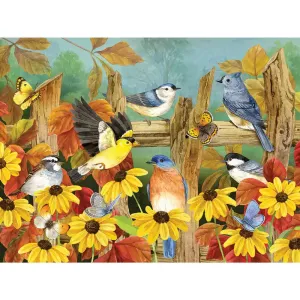 Fall Leaves And Fence Jigsaw Puzzle Bits and Pieces