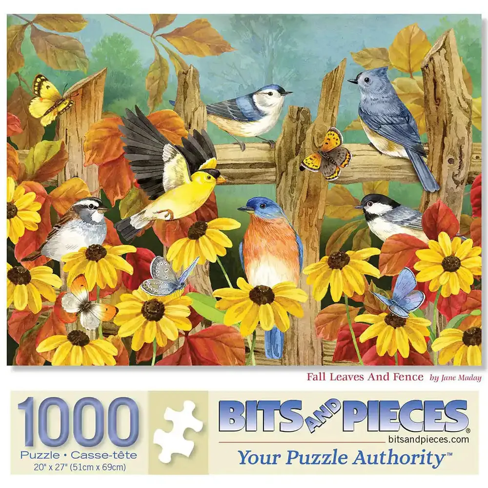 Fall Leaves And Fence Jigsaw Puzzle Bits and Pieces