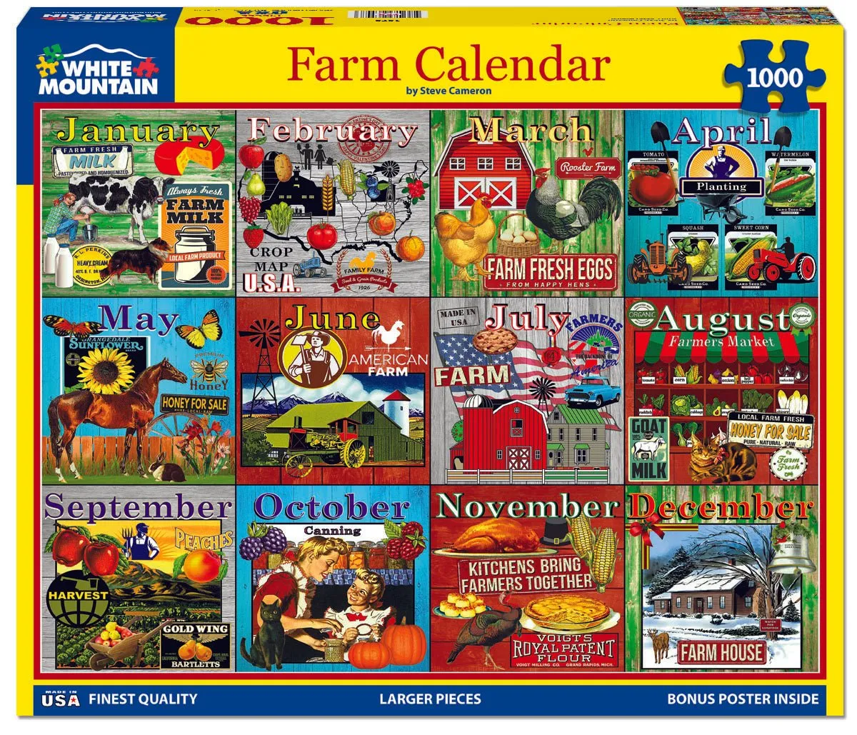 Farm Calendar (1575pz)- Discontinued White Mountain