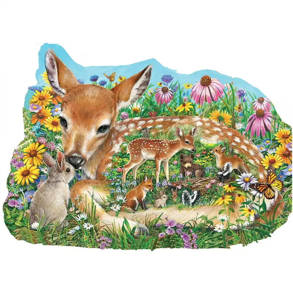 Fawn and Friends Shaped Jigsaw Puzzle Bits and Pieces