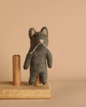 Felt Gray Cat Finger Puppet Odin Parker