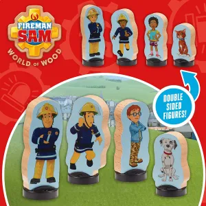 Fireman Sam 07323 Wooden 4 Pack of Two-Sided Figures Quality, Durable FSC Sustainable Wood, eco-Friendly pre-School Toy for Toddlers