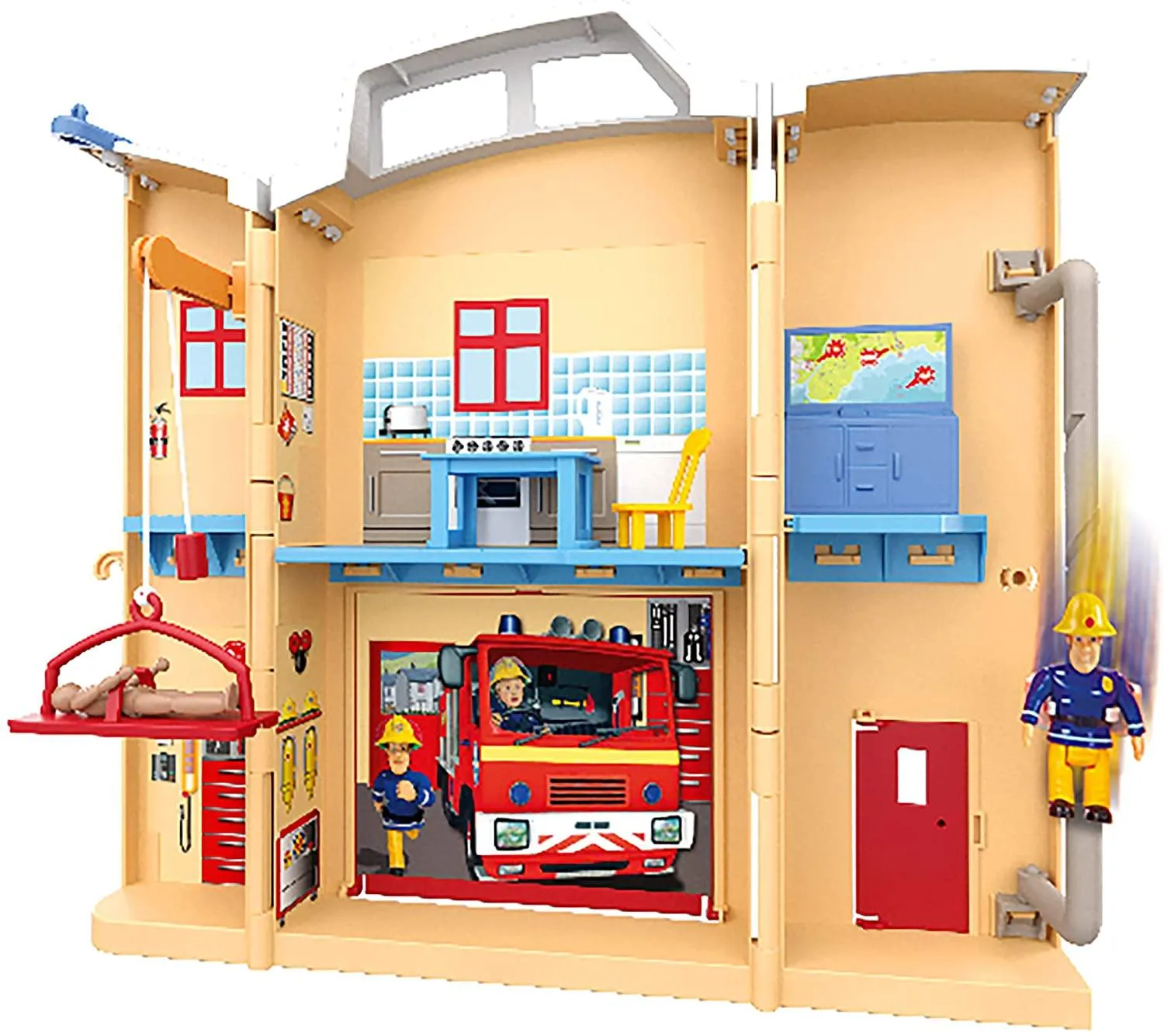 Fireman Sam Fire Rescue Centre Playset - Feature-Packed Fire Station for Ages 3  (07200)