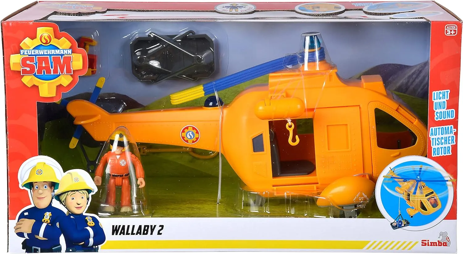 Fireman Sam Large Helicopter Wallaby II with Action Figure