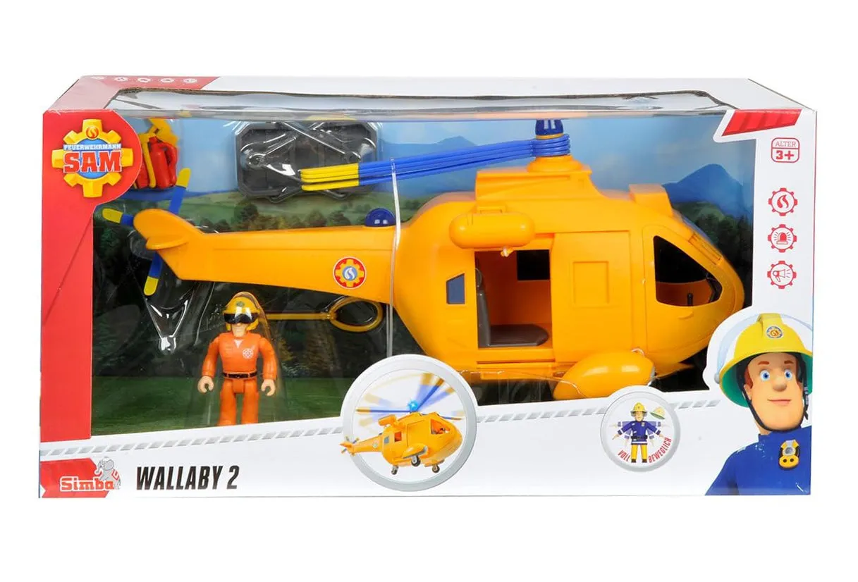 Fireman Sam Large Helicopter Wallaby II with Action Figure