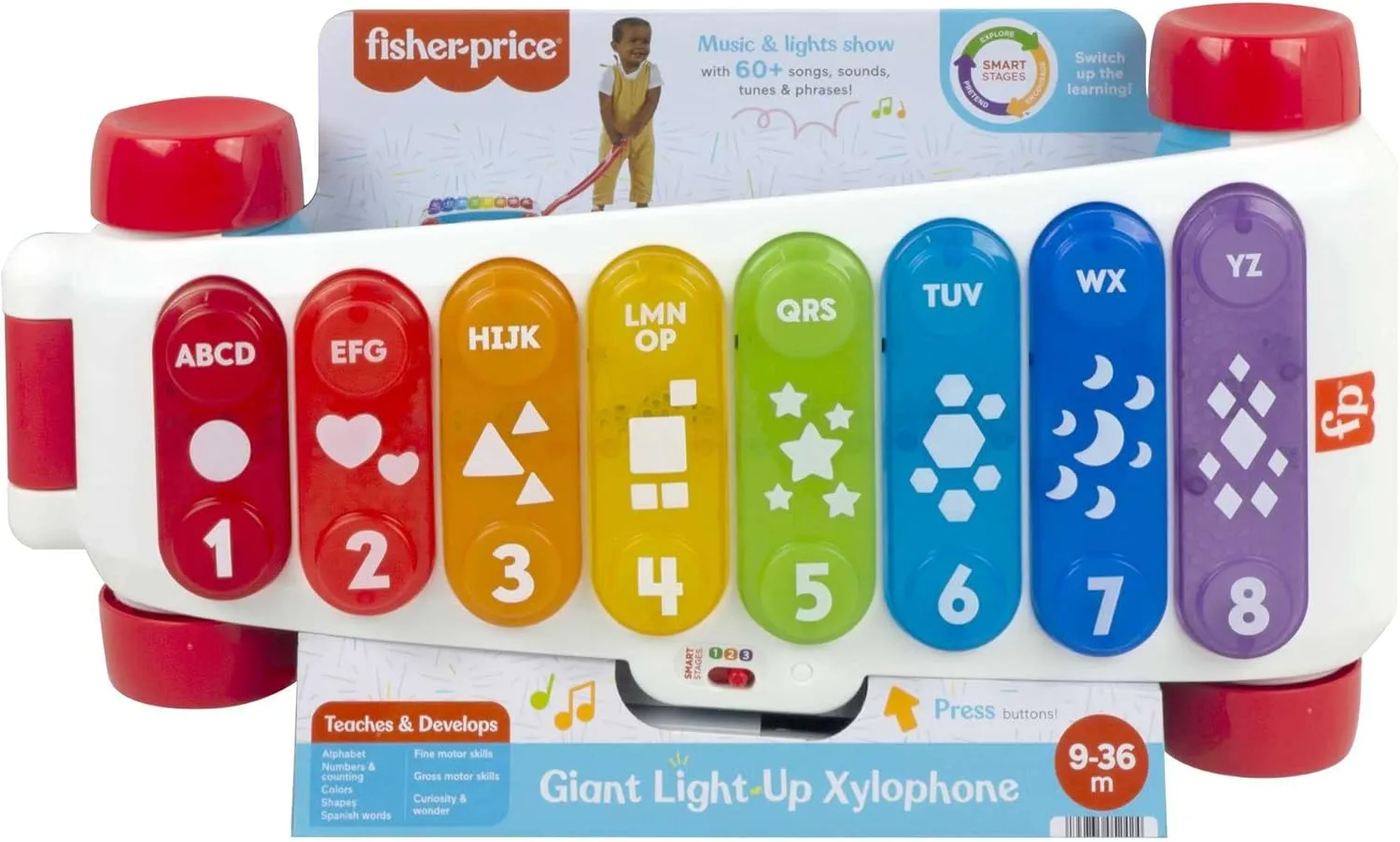 Fisher-Price HJK38 Luminous Xylophone - Musical Learning Toy for Babies 9  Months