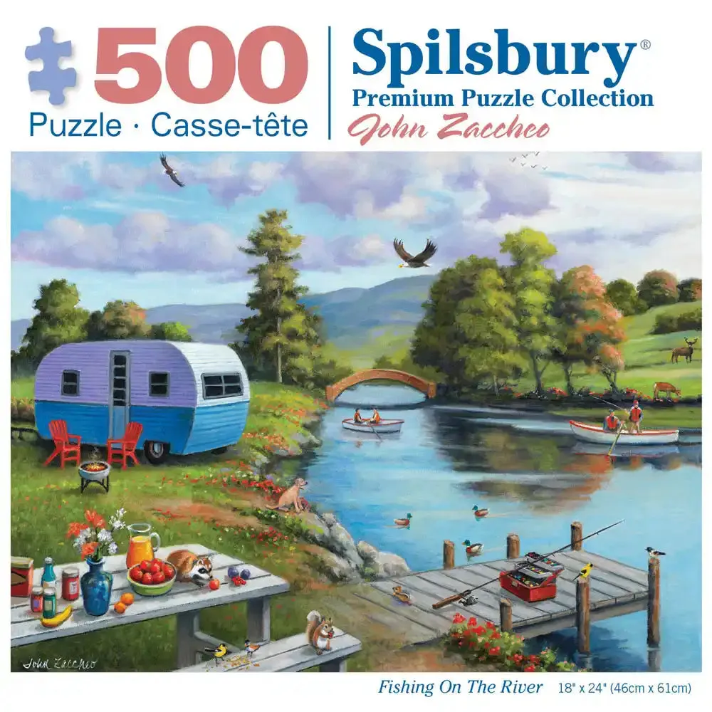 Fishing On The River Jigsaw Puzzle Bits and Pieces