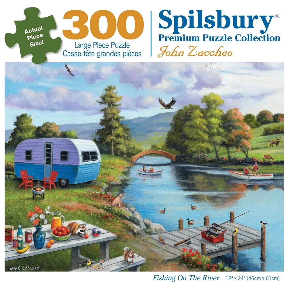 Fishing On The River Jigsaw Puzzle Bits and Pieces