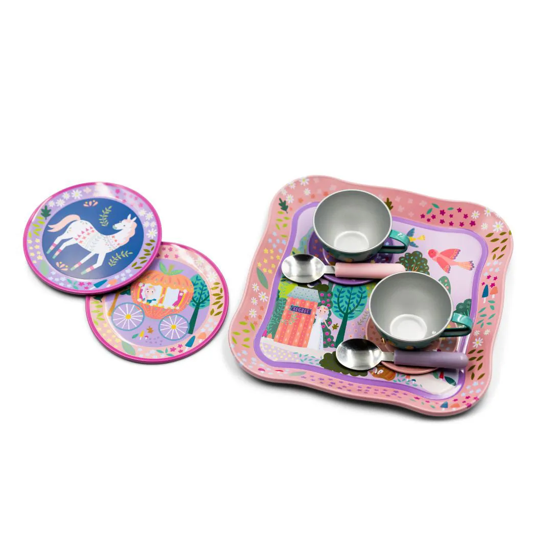 Floss & Rock Musical Tin Tea Set 11 Piece - Fairy Tale