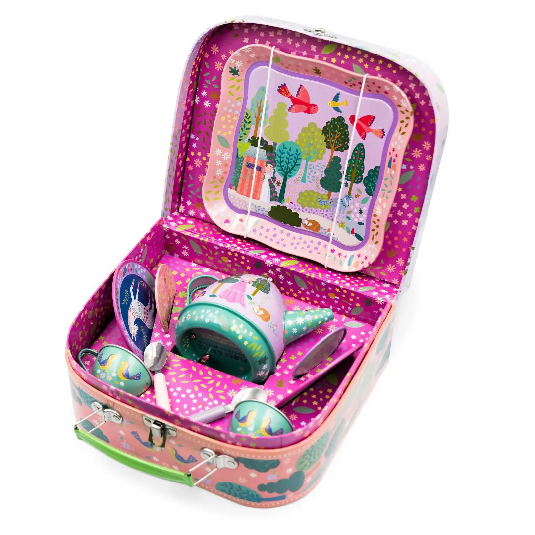 Floss & Rock Musical Tin Tea Set 11 Piece - Fairy Tale
