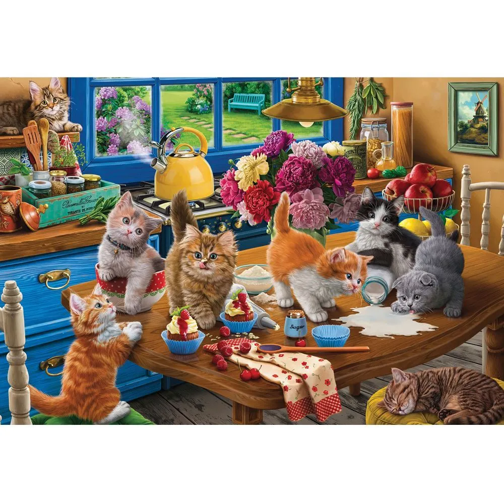 Gallery Series 8 300 Piece Xl Puzzle Kittens In The Kitchen