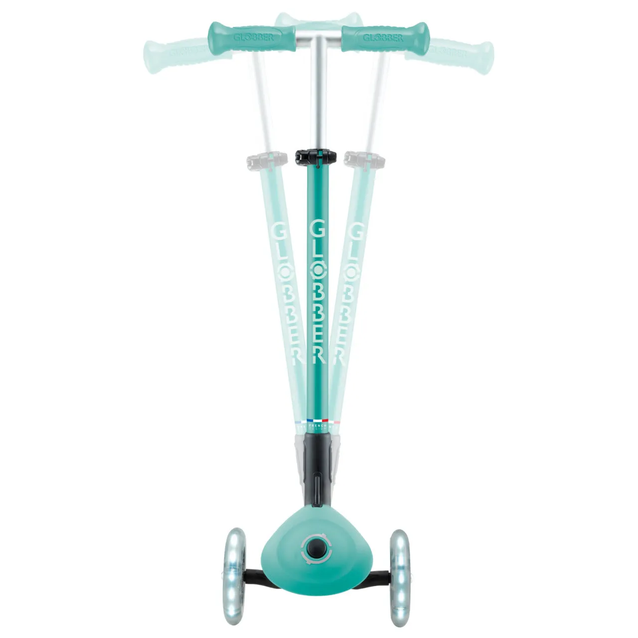 Globber Elite Lights Foldable Scooter - Dark Mint / Mint (3 - 9Y )