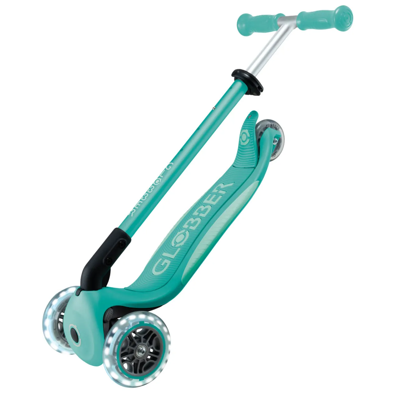 Globber Elite Lights Foldable Scooter - Dark Mint / Mint (3 - 9Y )