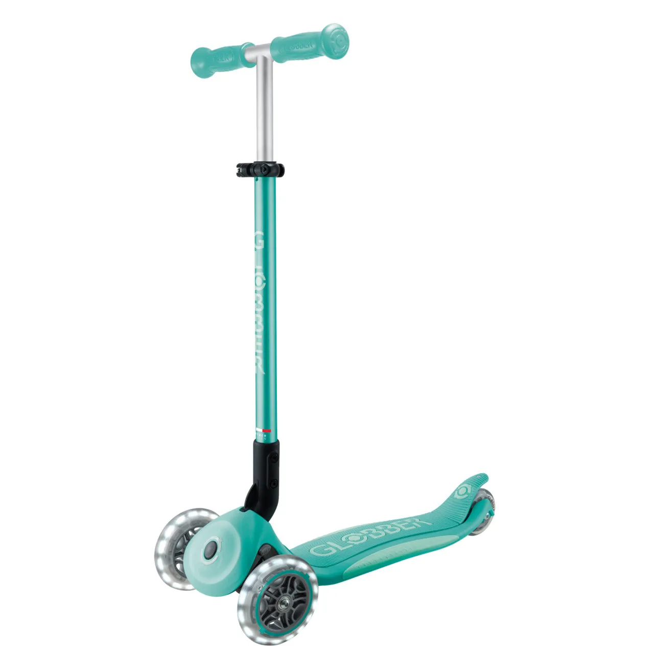 Globber Elite Lights Foldable Scooter - Dark Mint / Mint (3 - 9Y )