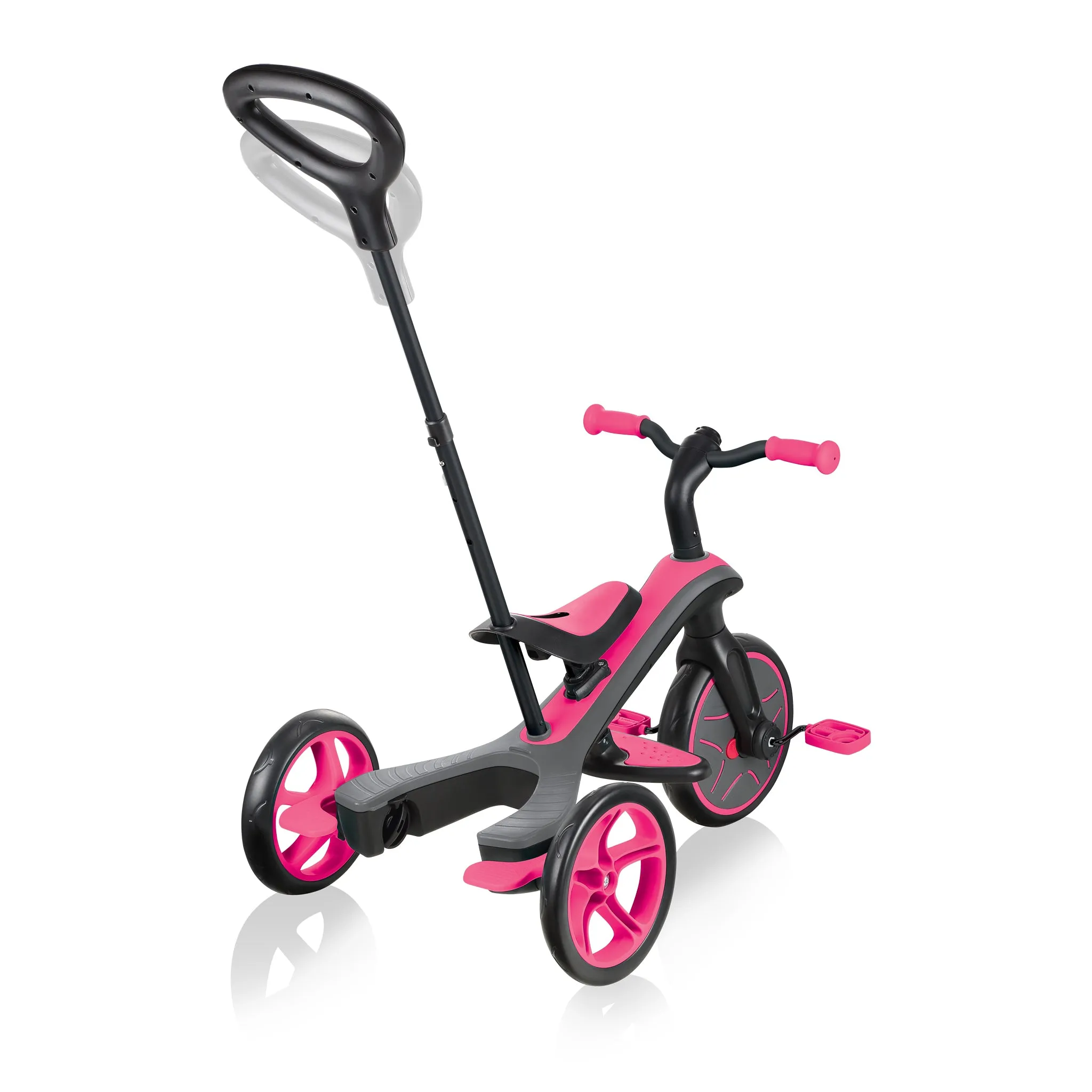 Globber Explorer Trike 4-In-1 - Fuchsia Pink (With Headrest) (10M - 5Y)