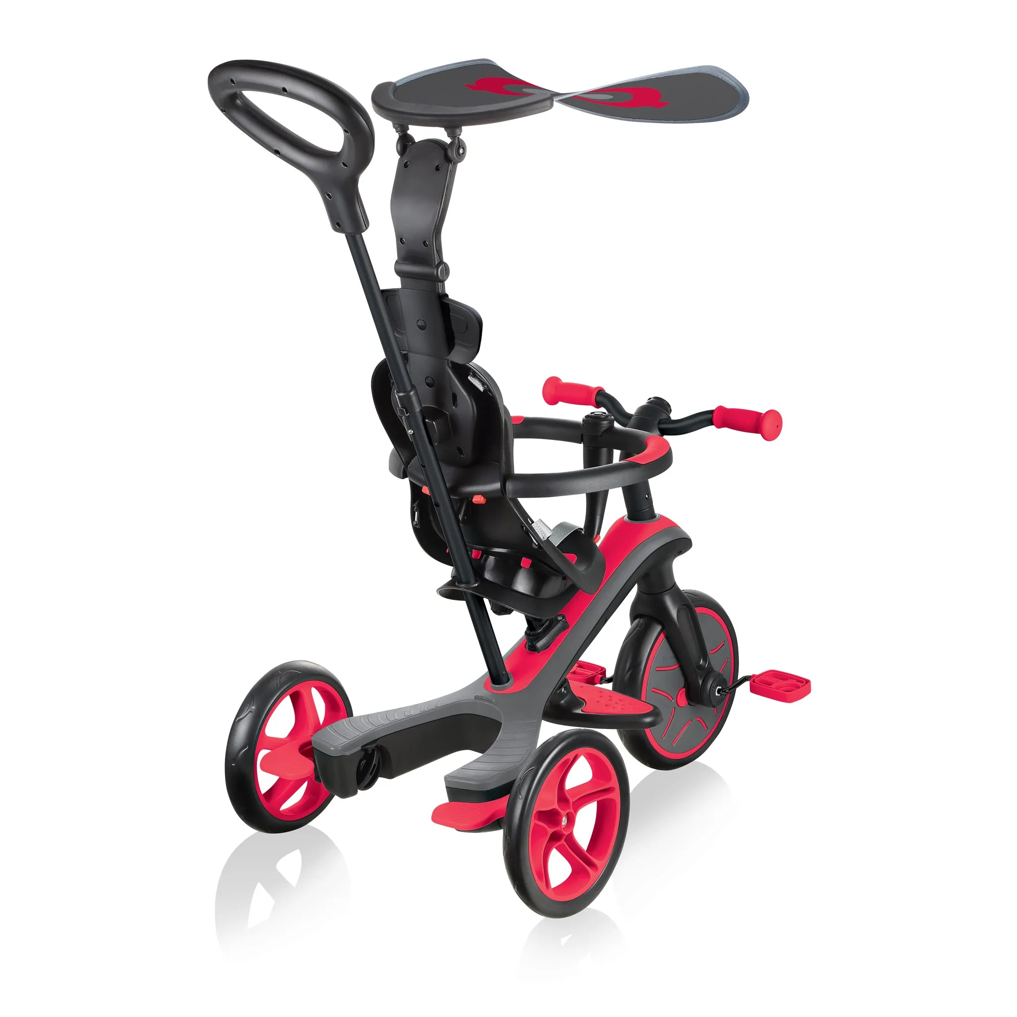 Globber Explorer Trike 4-In-1 - New Red (With Headrest) (10M - 5Y) (Online Exclusive)