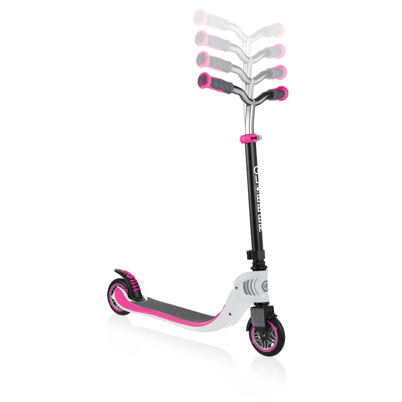 Globber Flow Foldable 125 Scooter - White / Pink (6Y )